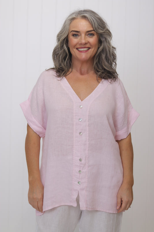 Lila Linen Top