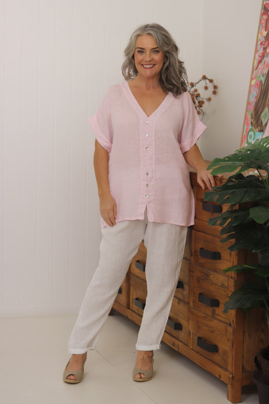 Lila Linen Top